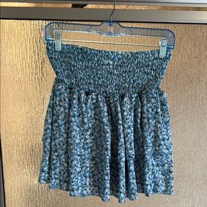 Floral Blue Smocked Women's Skirt